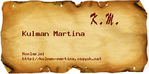 Kulman Martina névjegykártya